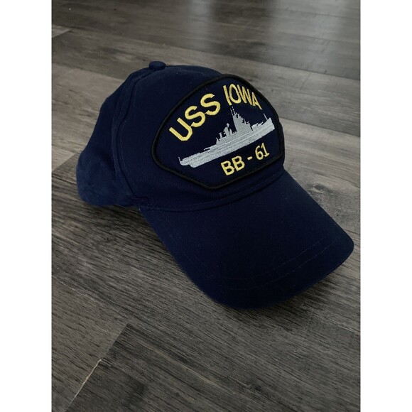 Mens Unique USS Iowa World War 2 Navy BB-61 WWII Veteran Battleship Hat Cap - Picture 1 of 3